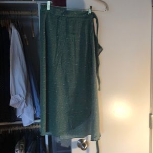 & other stories green printed wrap skirt